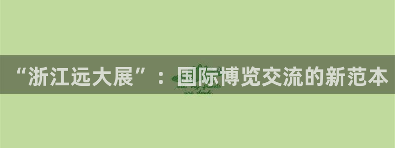 果博平台链接：“浙江远大展”：国际博览交流的新范本